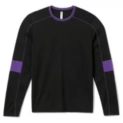 Fila Men's Back Spin Long Sleeve Tennis Crew Black And Royal Purple