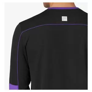 Fila Men's Back Spin Long Sleeve Tennis Crew Black And Royal Purple 4 Fila Men's Back Spin Long Sleeve Tennis Crew Black And Royal Purple - Image 4