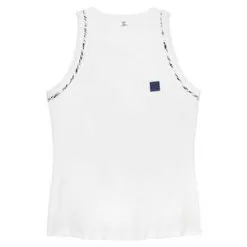 Fila Women's Foul Line High Neck Tennis Tank White And Fiji Palm