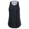 Fila Women's Cross Court Loose And Long Tennis Tank India Ink And Rainbow Stripe