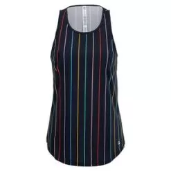 Fila Women's Cross Court Loose And Long Tennis Tank India Ink And Rainbow Stripe