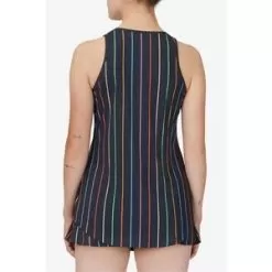 Fila Women's Cross Court Loose And Long Tennis Tank India Ink And Rainbow Stripe -Tennis Passion TW118777 096F21 5