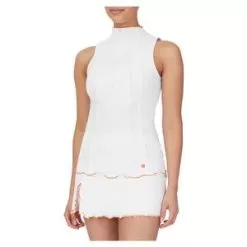 Fila Women's Groundbreaker Full Coverage Tennis Tank White And Dusty Orange -Tennis Passion TW23B901 100F22 3