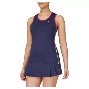 Fila Women's Heritage Full Coverage Tennis Tank Navy And Magenta Purple 3 Fila Women's Heritage Full Coverage Tennis Tank Navy And Magenta Purple - Image 3