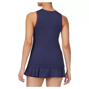 Fila Women's Heritage Full Coverage Tennis Tank Navy And Magenta Purple 2 Fila Women's Heritage Full Coverage Tennis Tank Navy And Magenta Purple - Image 2