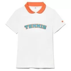 Fila Women's Groundbreaker Tennis Polo White And Dusty Orange