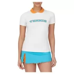 Fila Women's Groundbreaker Tennis Polo White And Dusty Orange -Tennis Passion TW23C186 100F22 3