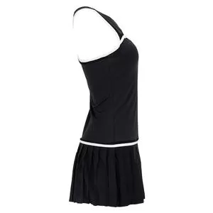 Fila Women's Brandon Maxwell Pleated Racerback Tennis Dress Black And Sugar Swizzle 3 Fila Women's Brandon Maxwell Pleated Racerback Tennis Dress Black And Sugar Swizzle - Image 3