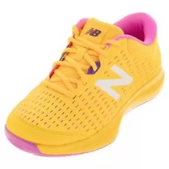 New Balance Women's 696v4 B Width Tennis Shoes Vibrant Apricot And White -Tennis Passion WCH696L4 x2