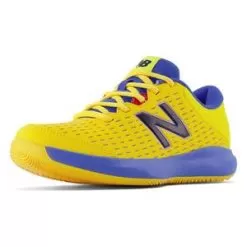 New Balance Women's 696v4 2E Width Tennis Shoes Egg Yolk And Bright Lapis