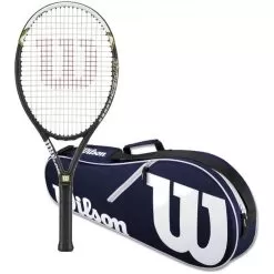 Wilson Hyper Hammer 5.3 Tennis Racquet Bundled W Advantage II Tennis Bag (Navy/White)